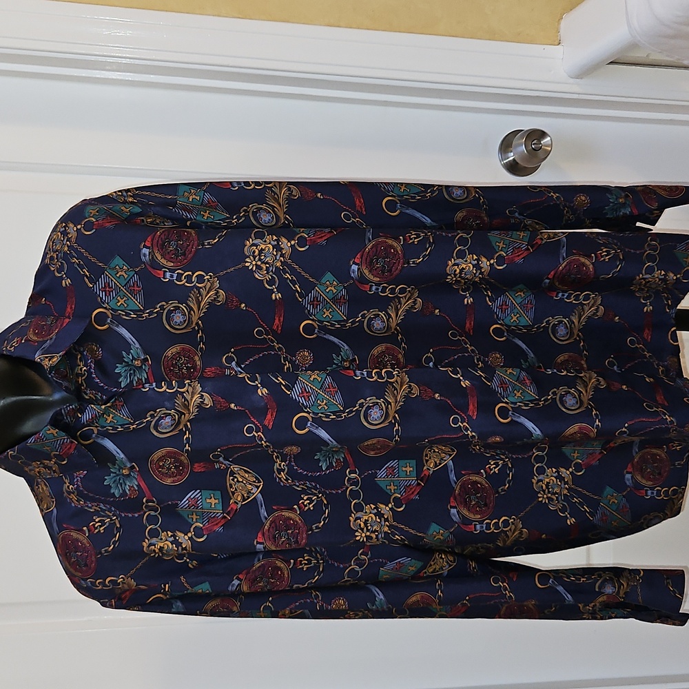 DEANS OF SCOTLAND Navy Patterned Shirt - 10